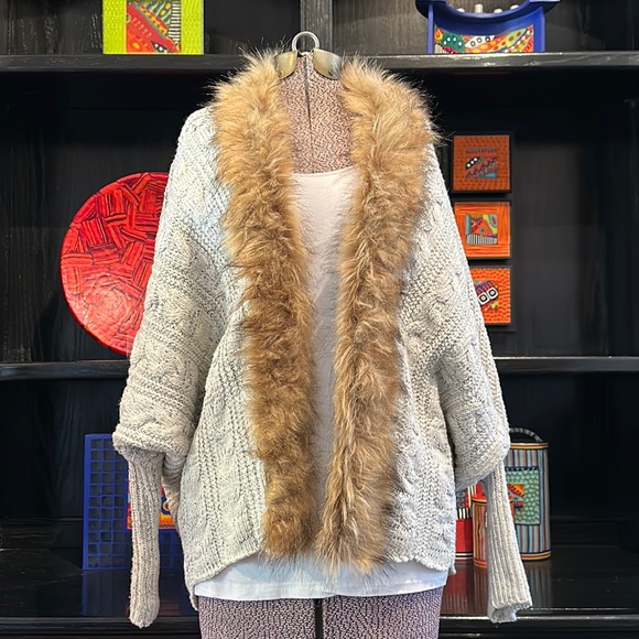 military hippie Sweaters Military Hippie Cocoon Style Cable Sweater